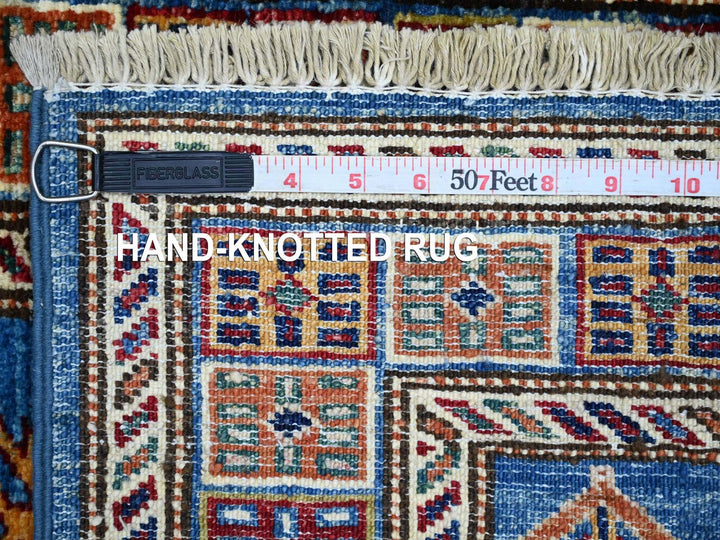 2'1" x 6'3" New Hand Knotted Blue Wool Runner Oriental Rug - MOA10221454