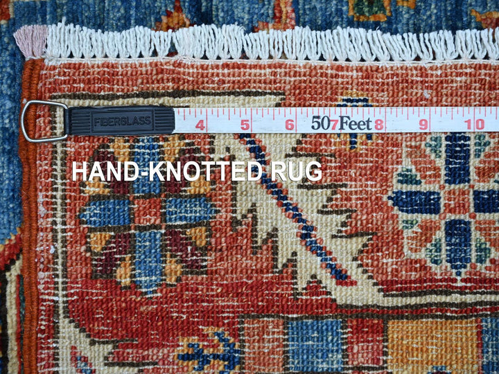2'11" x 18'7" New Hand Knotted Blue Wool Runner Oriental Rug - MOA10221455