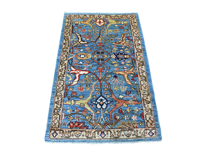 3'0" x 4'7" New Hand Knotted Blue Wool Rectangle Oriental Rug - MOA10221456