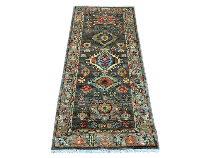 2'8" x 5'11" New Hand Knotted Brown Wool Runner Oriental Rug - MOA10221457