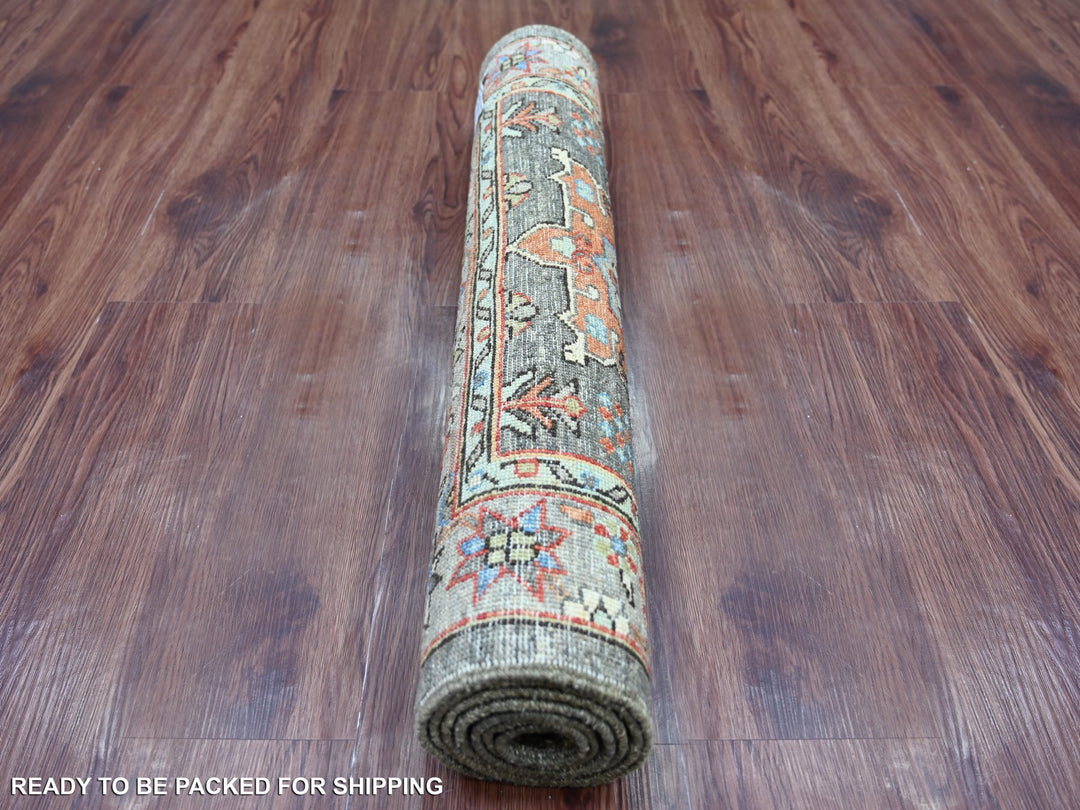 2'8" x 5'11" New Hand Knotted Brown Wool Runner Oriental Rug - MOA10221457