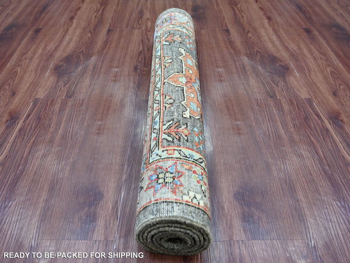 2'8" x 5'11" New Hand Knotted Brown Wool Runner Oriental Rug - MOA10221457