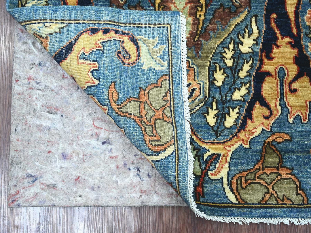 2'9" x 5'11" New Hand Knotted Blue Wool Runner Oriental Rug - MOA10221458