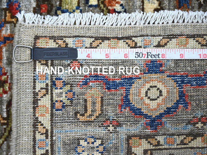 2'11" x 5'10" New Hand Knotted Grey Wool Runner Oriental Rug - MOA10221459
