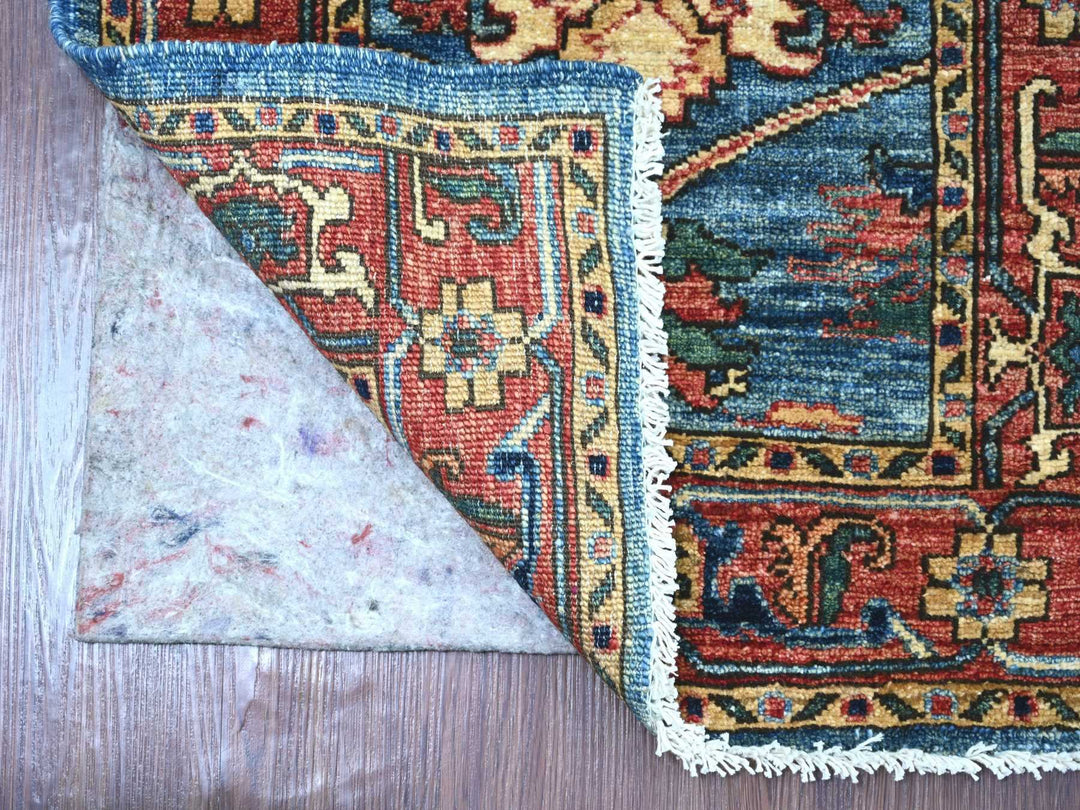 2'2" x 6'3" New Hand Knotted Blue Wool Runner Oriental Rug - MOA10221460