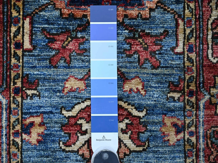 2'2" x 6'3" New Hand Knotted Blue Wool Runner Oriental Rug - MOA10221460