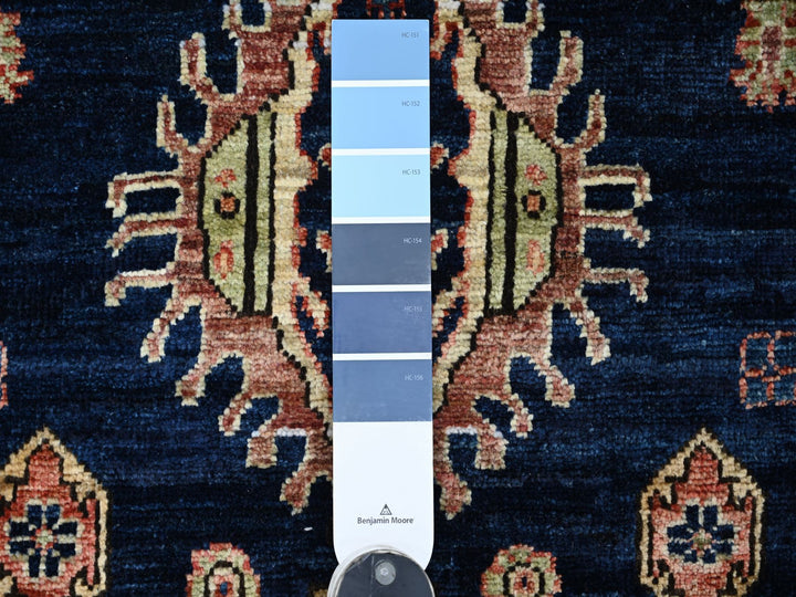 2'5" x 5'11" New Hand Knotted Blue Wool Runner Oriental Rug - MOA10221461