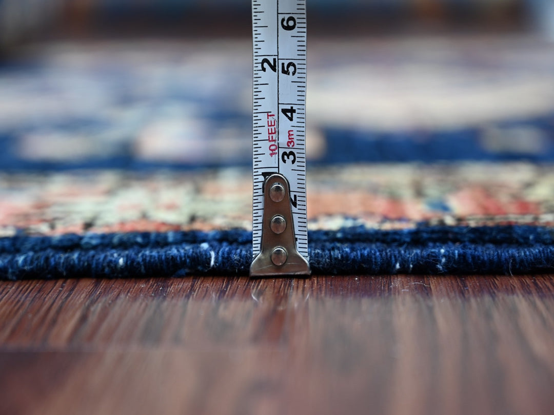 2'5" x 5'11" New Hand Knotted Blue Wool Runner Oriental Rug - MOA10221461