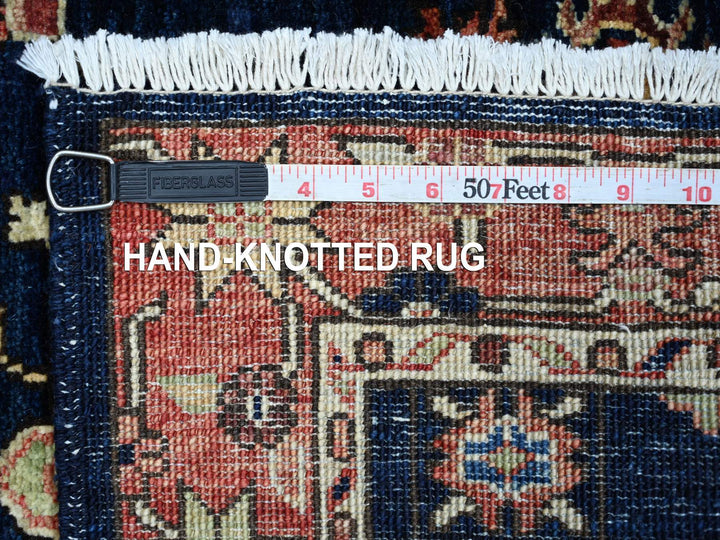 2'5" x 5'11" New Hand Knotted Blue Wool Runner Oriental Rug - MOA10221461