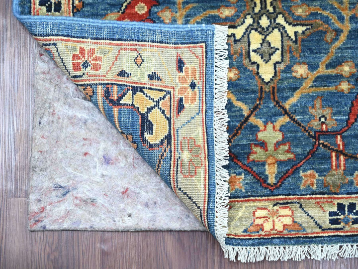 2'8" x 5'9" New Hand Knotted Blue Wool Runner Oriental Rug - MOA10221462