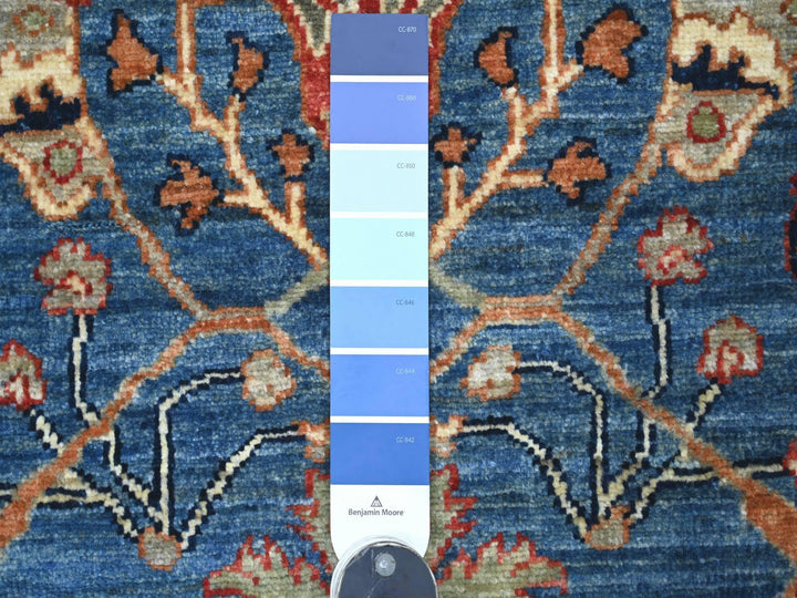 2'8" x 5'9" New Hand Knotted Blue Wool Runner Oriental Rug - MOA10221462
