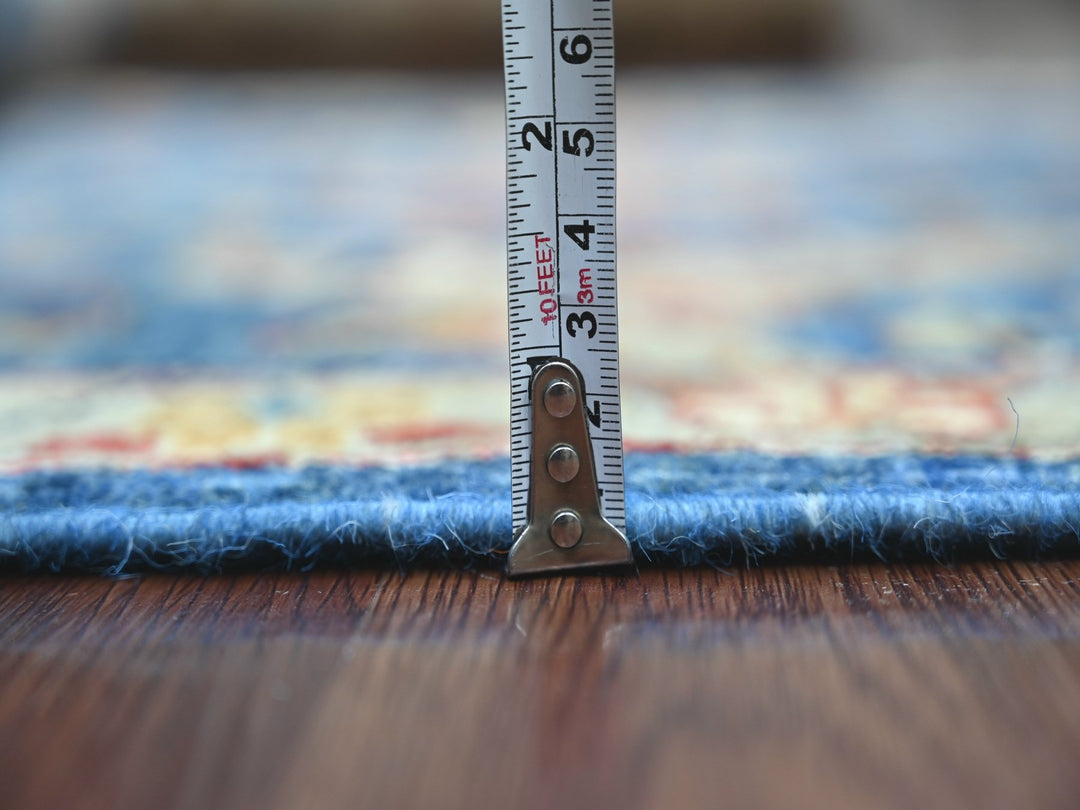 2'8" x 5'9" New Hand Knotted Blue Wool Runner Oriental Rug - MOA10221462