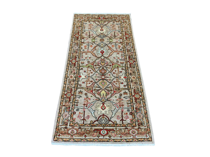 2'10" x 5'10" New Hand Knotted Brown Wool Runner Oriental Rug - MOA10221463