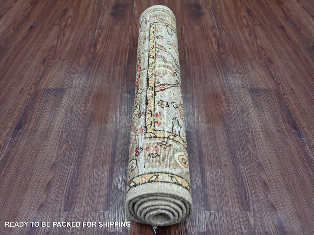 2'10" x 5'10" New Hand Knotted Brown Wool Runner Oriental Rug - MOA10221463