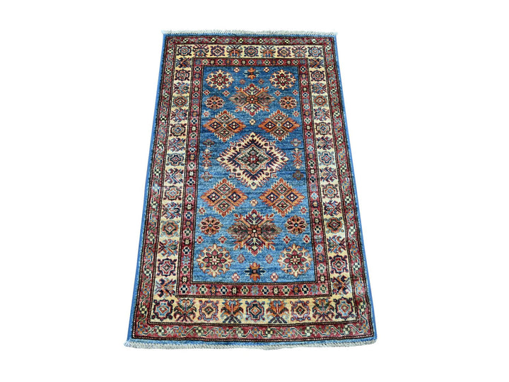 2'8" x 4'1" New Hand Knotted Blue Wool Rectangle Oriental Rug - MOA10221464