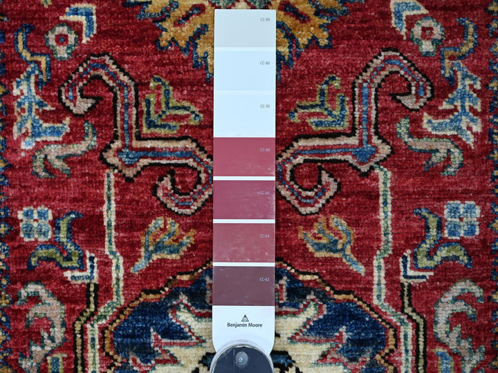 2'7" x 4'0" New Hand Knotted Red Wool Rectangle Oriental Rug - MOA10221466