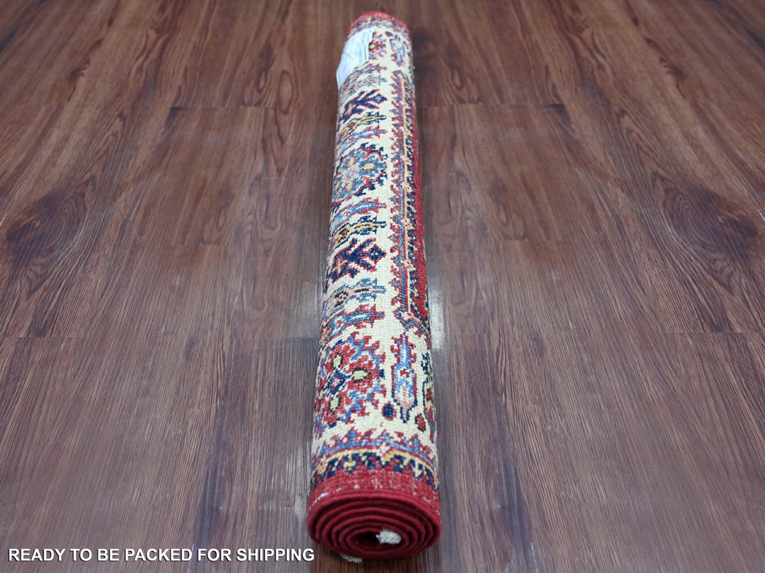 2'7" x 4'0" New Hand Knotted Red Wool Rectangle Oriental Rug - MOA10221466