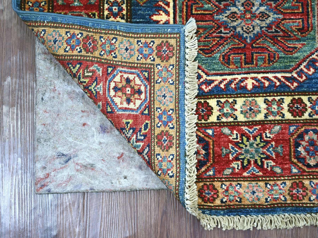 2'10" x 4'0" New Hand Knotted Blue Wool Rectangle Oriental Rug - MOA10221468