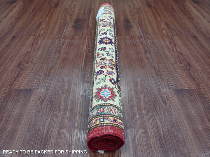 3'3" x 4'11" New Hand Knotted Red Wool Rectangle Oriental Rug - MOA10221469