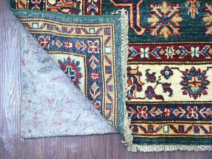 3'1" x 5'1" New Hand Knotted Green Wool Rectangle Oriental Rug - MOA10221472