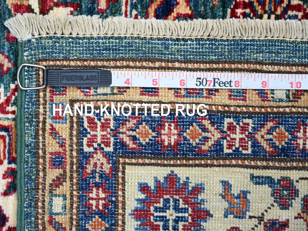 3'1" x 5'1" New Hand Knotted Green Wool Rectangle Oriental Rug - MOA10221472