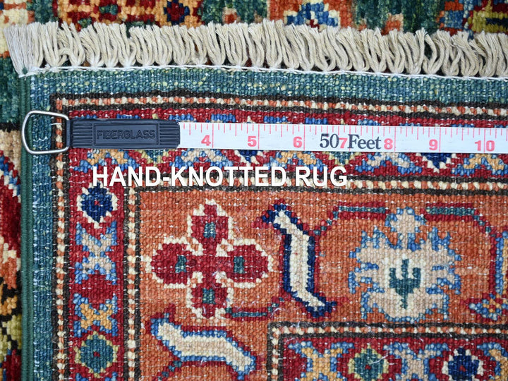 2'10" x 4'0" New Hand Knotted Green Wool Rectangle Oriental Rug - MOA10221475
