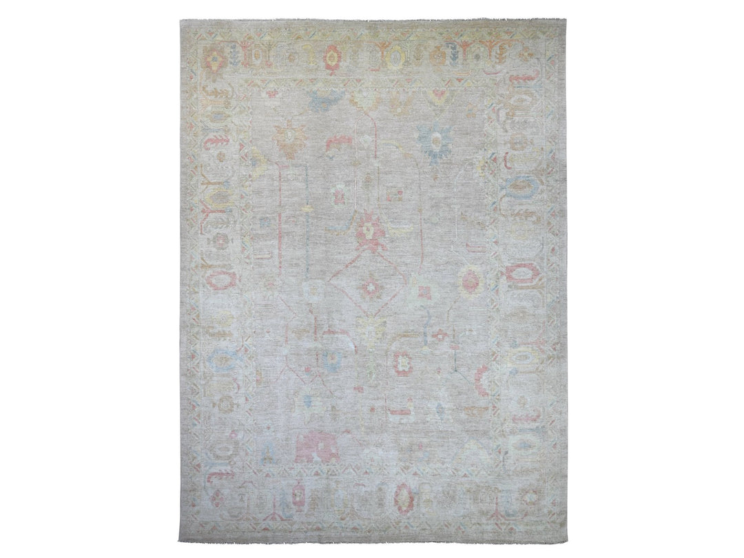 12'7" x 17'4" New Hand Knotted Brown Wool Rectangle Oriental Rug - MOA10221476