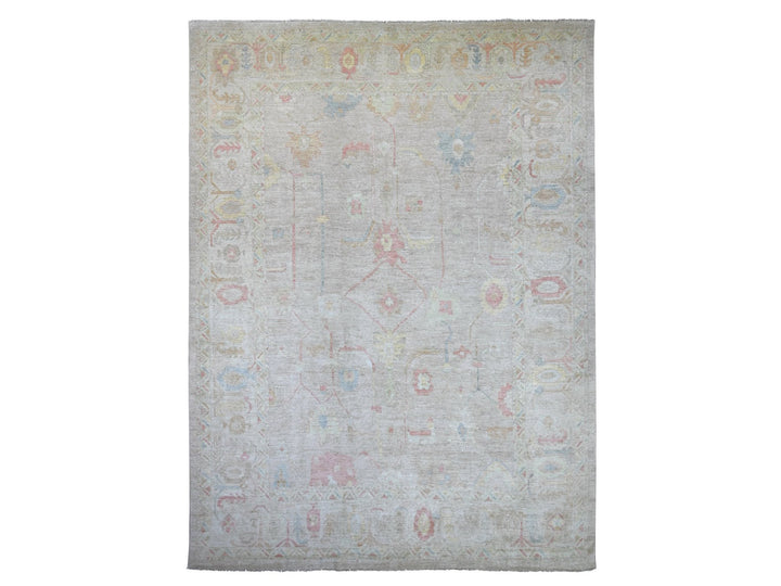12'7" x 17'4" New Hand Knotted Brown Wool Rectangle Oriental Rug - MOA10221476