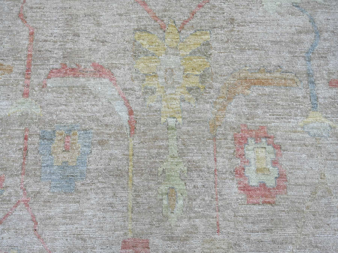 12'7" x 17'4" New Hand Knotted Brown Wool Rectangle Oriental Rug - MOA10221476