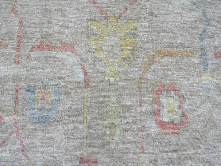 12'7" x 17'4" New Hand Knotted Brown Wool Rectangle Oriental Rug - MOA10221476