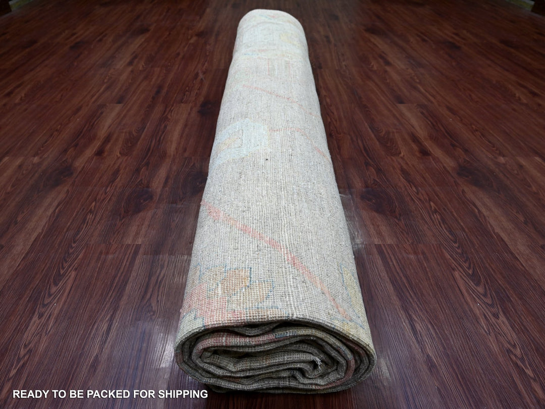 12'7" x 17'4" New Hand Knotted Brown Wool Rectangle Oriental Rug - MOA10221476
