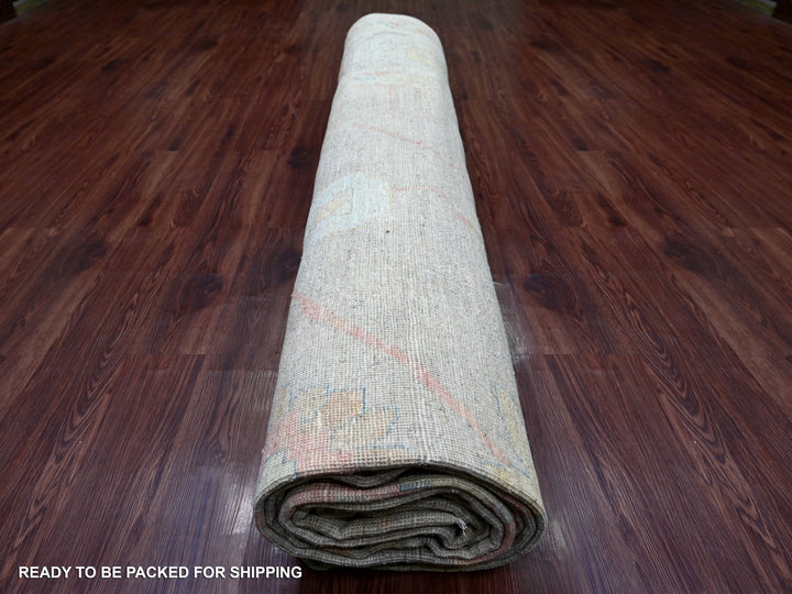 12'7" x 17'4" New Hand Knotted Brown Wool Rectangle Oriental Rug - MOA10221476