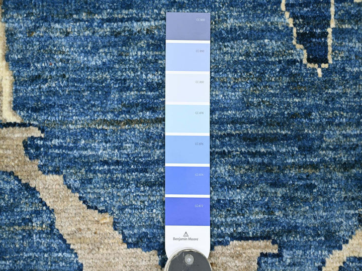 11'11" x 14'10" New Hand Knotted Blue Wool Rectangle Oriental Rug - MOA10221477