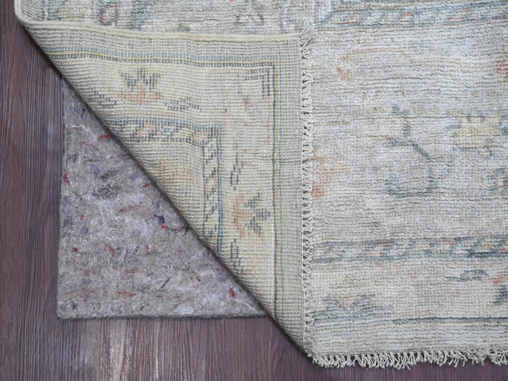 11'8" x 17'2" New Hand Knotted Grey Wool Rectangle Oriental Rug - MOA10221478