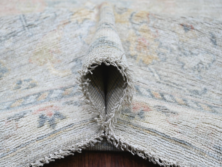 11'8" x 17'2" New Hand Knotted Grey Wool Rectangle Oriental Rug - MOA10221478