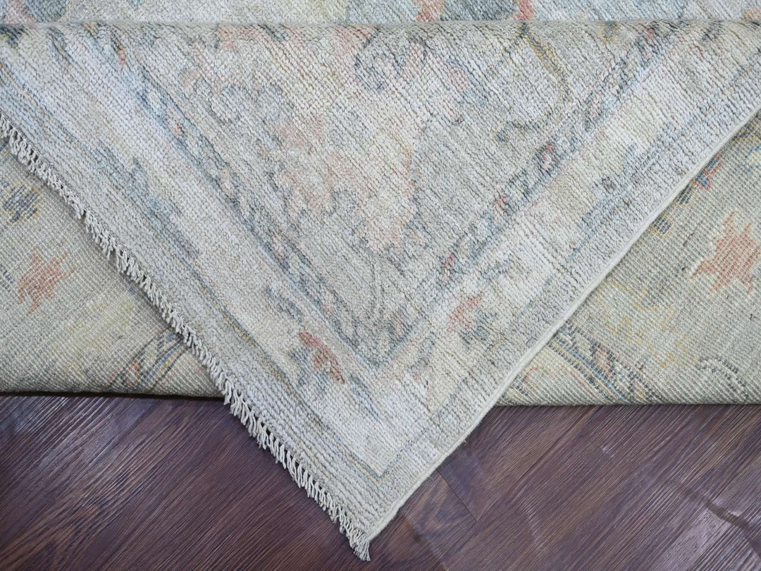 11'8" x 17'2" New Hand Knotted Grey Wool Rectangle Oriental Rug - MOA10221478