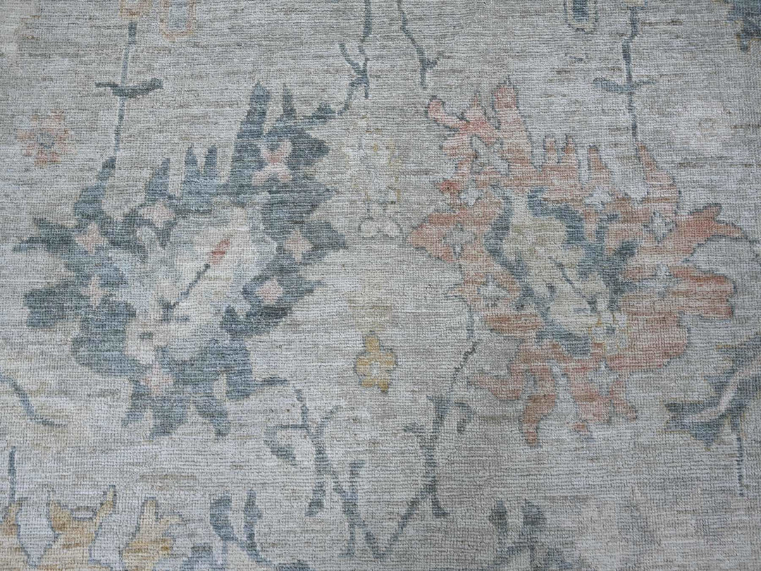 11'8" x 17'2" New Hand Knotted Grey Wool Rectangle Oriental Rug - MOA10221478