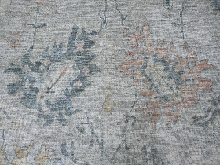 11'8" x 17'2" New Hand Knotted Grey Wool Rectangle Oriental Rug - MOA10221478