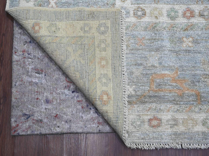 9'1" x 11'9" New Hand Knotted Blue Wool Rectangle Oriental Rug - MOA10221479