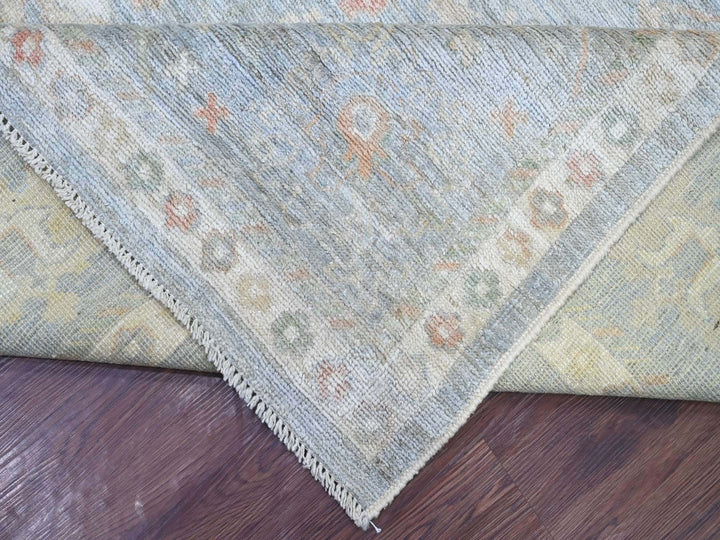 9'1" x 11'9" New Hand Knotted Blue Wool Rectangle Oriental Rug - MOA10221479