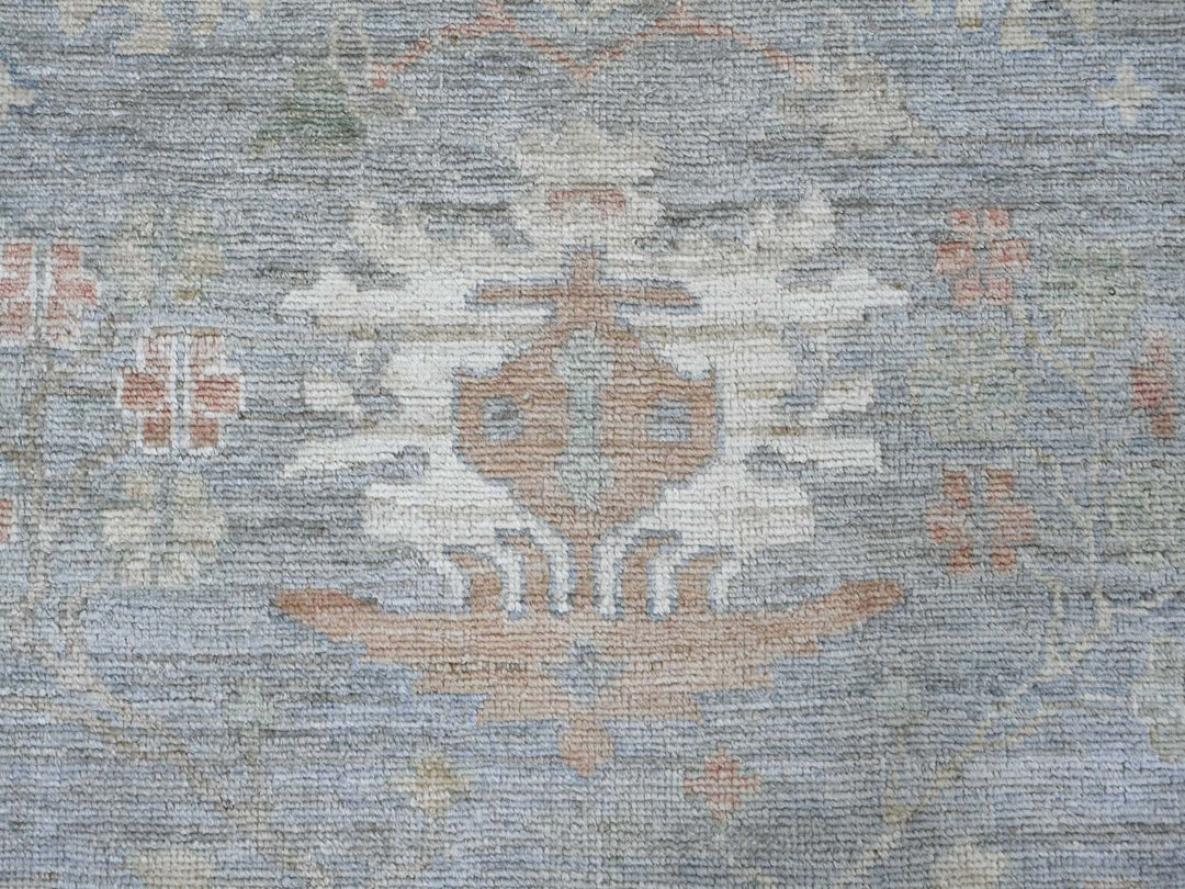 9'1" x 11'9" New Hand Knotted Blue Wool Rectangle Oriental Rug - MOA10221479