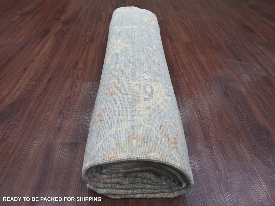 9'1" x 11'9" New Hand Knotted Blue Wool Rectangle Oriental Rug - MOA10221479