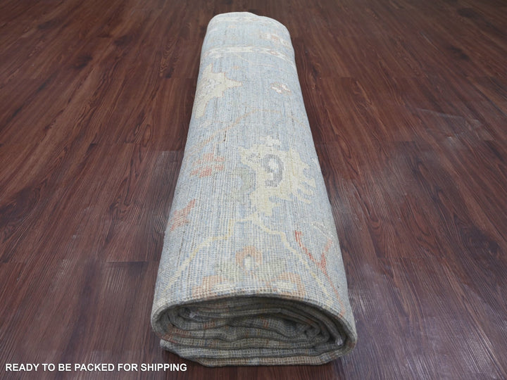 9'1" x 11'9" New Hand Knotted Blue Wool Rectangle Oriental Rug - MOA10221479