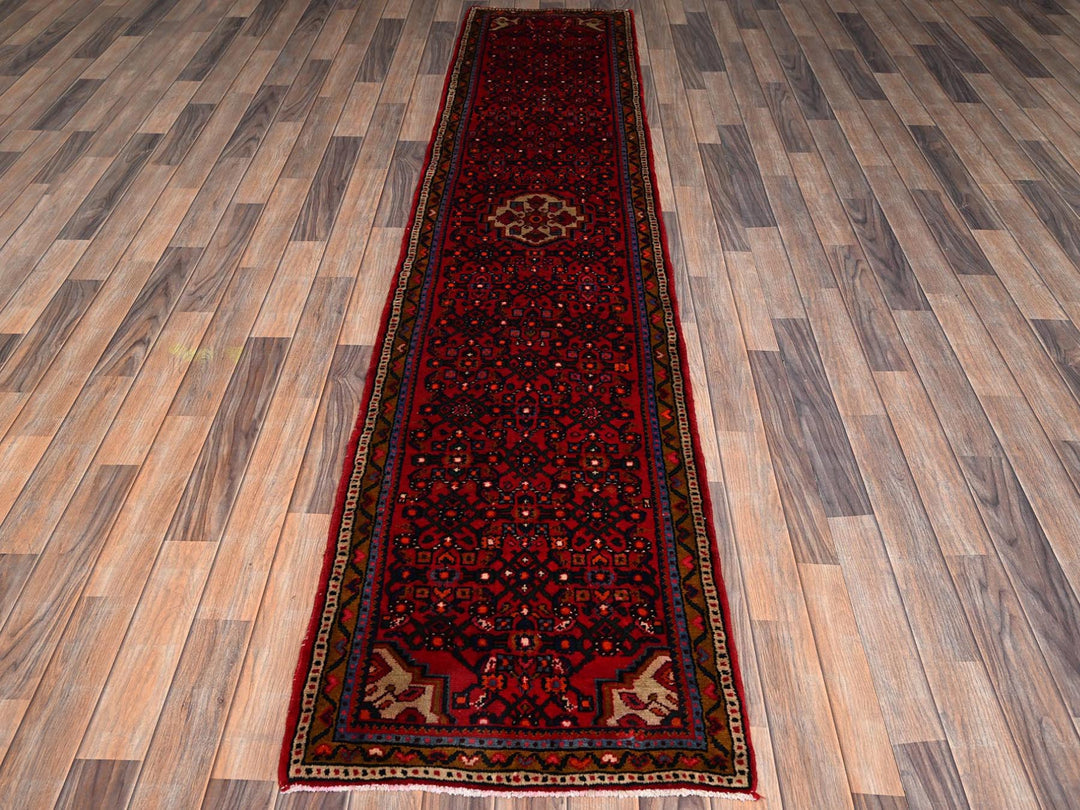 2'1" x 10'0" New Hand Knotted Red Wool Runner Oriental Rug - MOA1022147