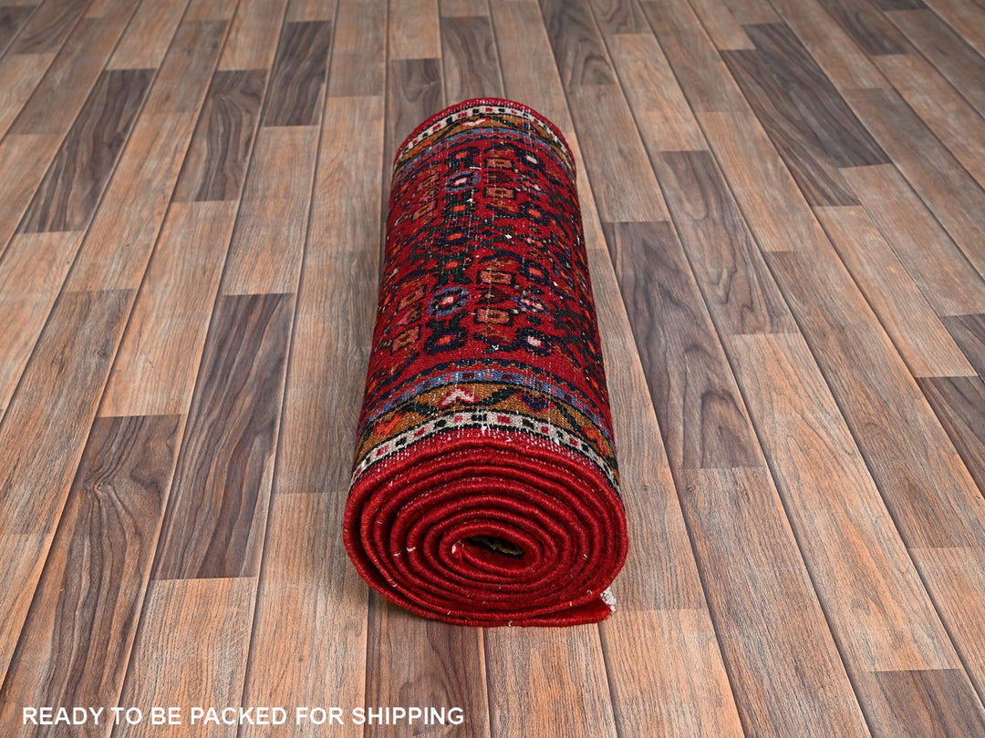 2'1" x 10'0" New Hand Knotted Red Wool Runner Oriental Rug - MOA1022147