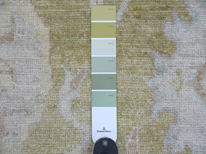 9'10" x 13'9" New Hand Knotted Green Wool Rectangle Oriental Rug - MOA10221480