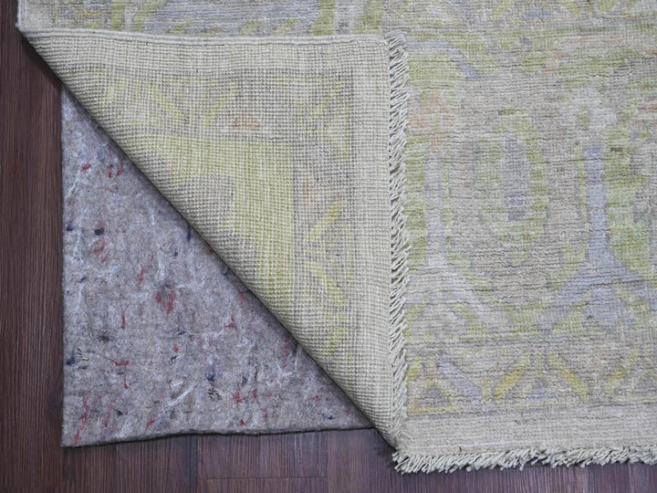 9'8" x 13'8" New Hand Knotted Grey Wool Rectangle Oriental Rug - MOA10221483