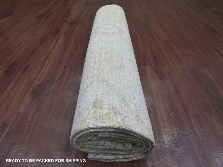 9'8" x 13'8" New Hand Knotted Grey Wool Rectangle Oriental Rug - MOA10221483