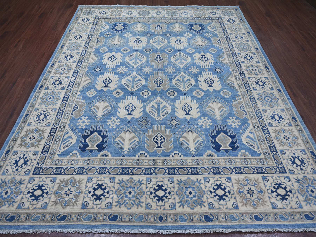 8'2" x 9'8" New Hand Knotted Black Wool Rectangle Oriental Rug - MOA10221486