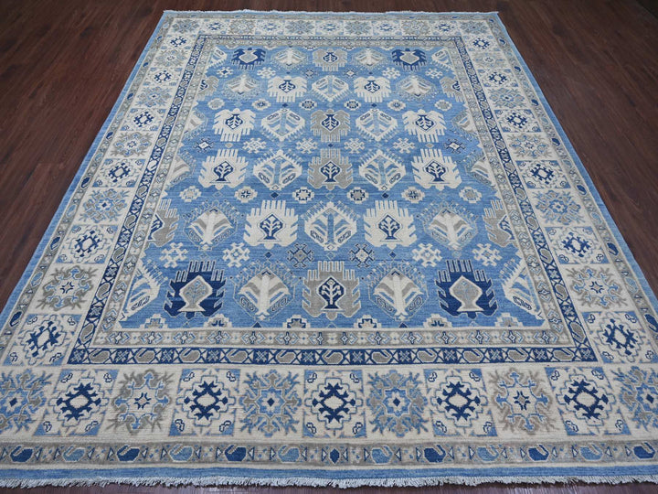 8'2" x 9'8" New Hand Knotted Black Wool Rectangle Oriental Rug - MOA10221486